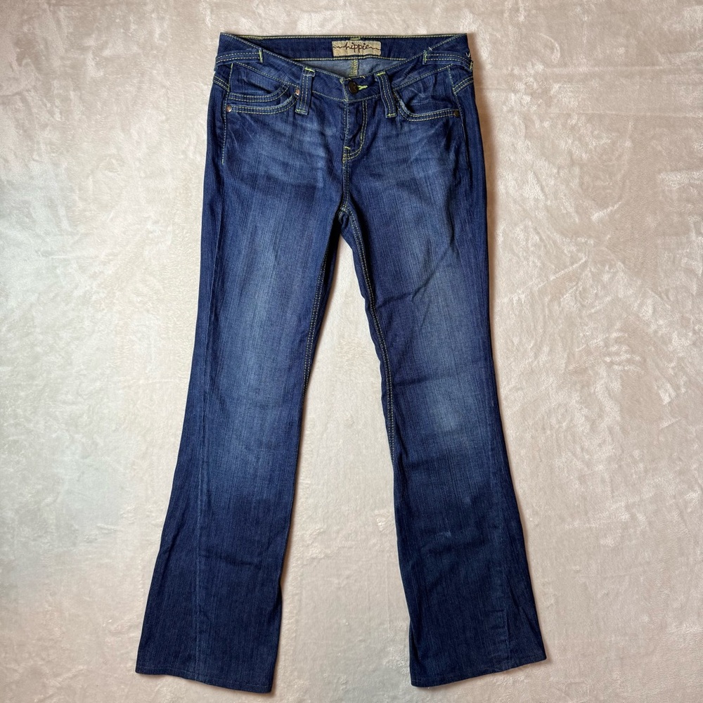 Y2K Low Rise Bootcut Jeans – Dark Wash Size 29 Hippie